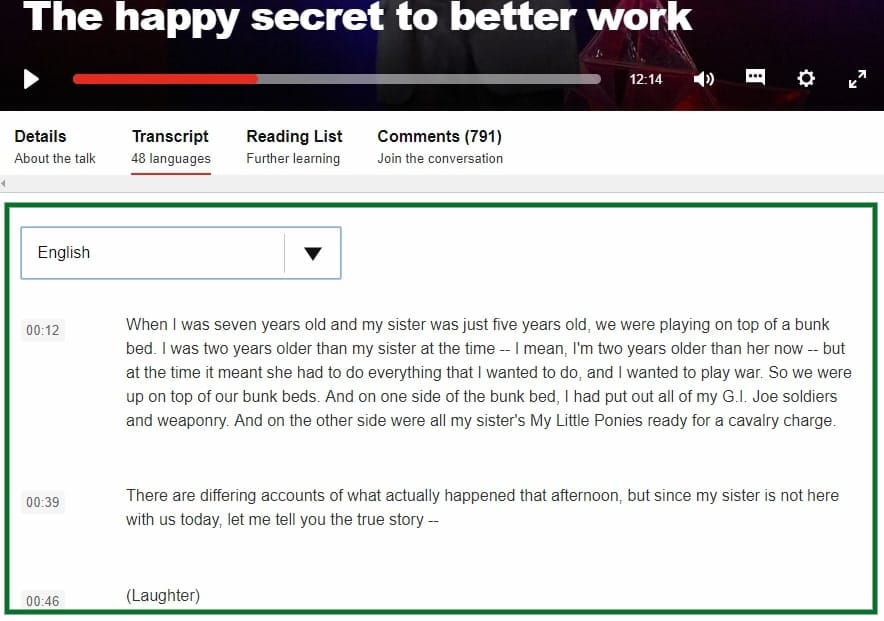 TED Talk Transcription
