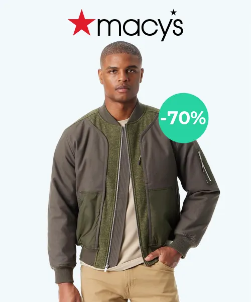 Men's Hero Mixed Media Zip-Front Bomber Jacket