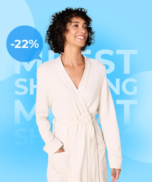 Waffle Full-Length Robe -22%