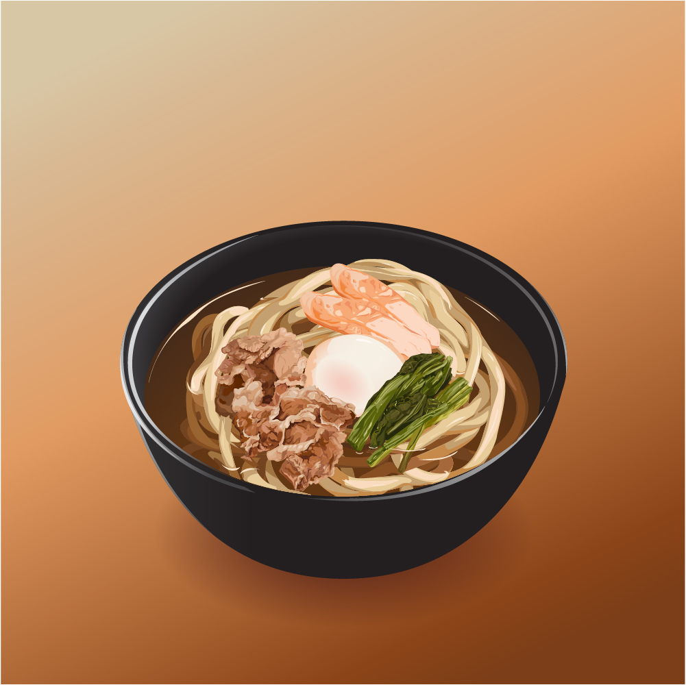 Udon realistic illustration