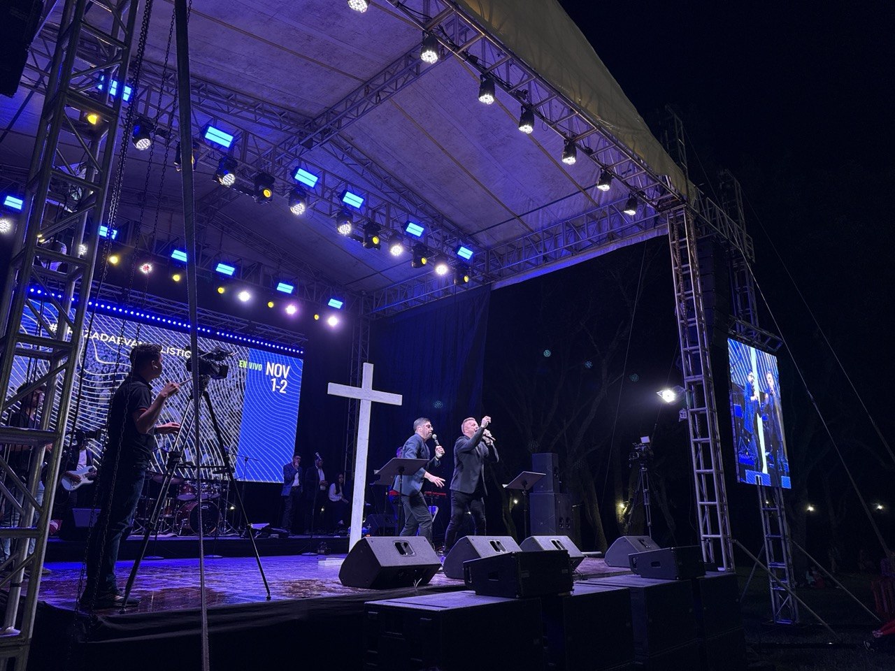 Crusade stage at night