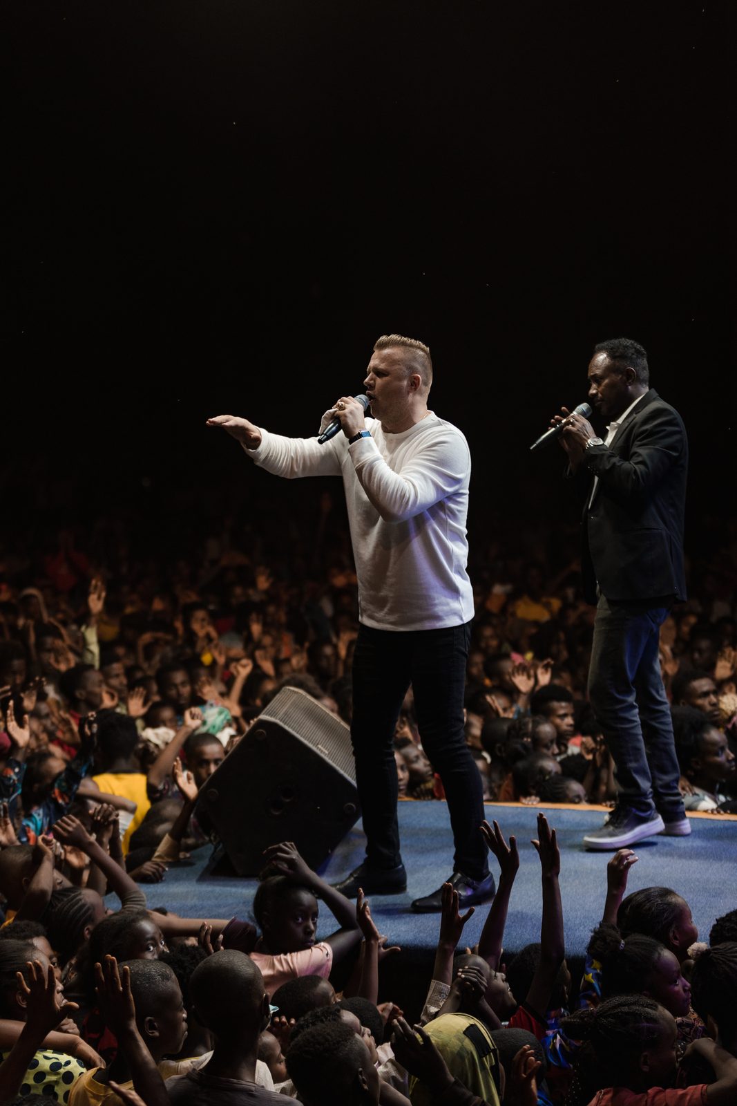 Andrey Shapoval preaching with a translator