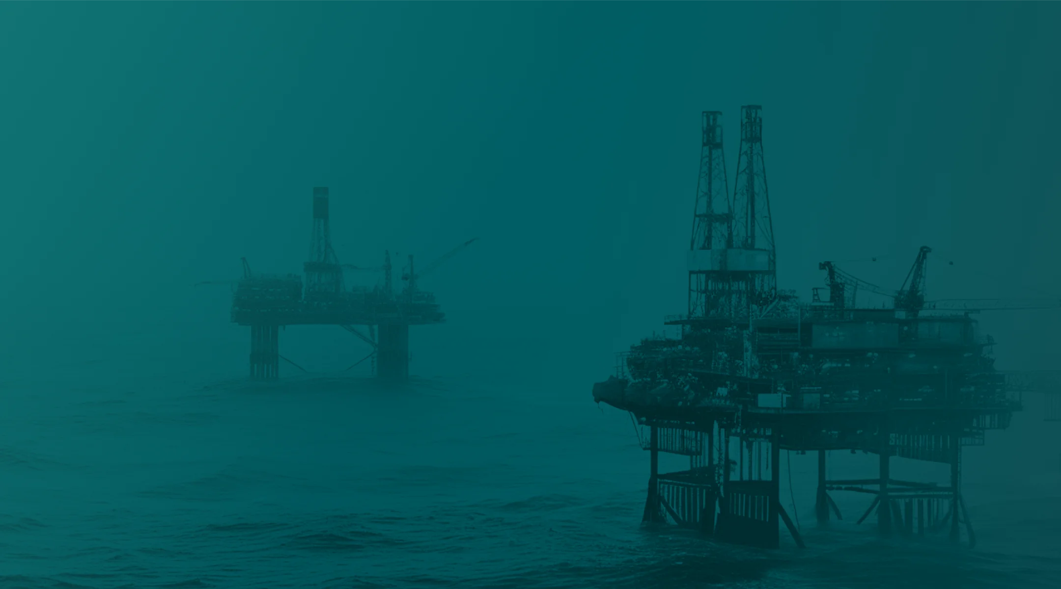 two offshore oil platforms
