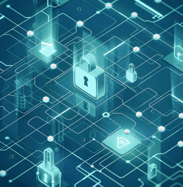 an illustration of a lock icon in the center of other services