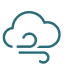 Icon of a cloud with wind blowing, representing windy weather.