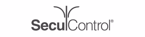 SecuControl company logo with stylized lines above the name.