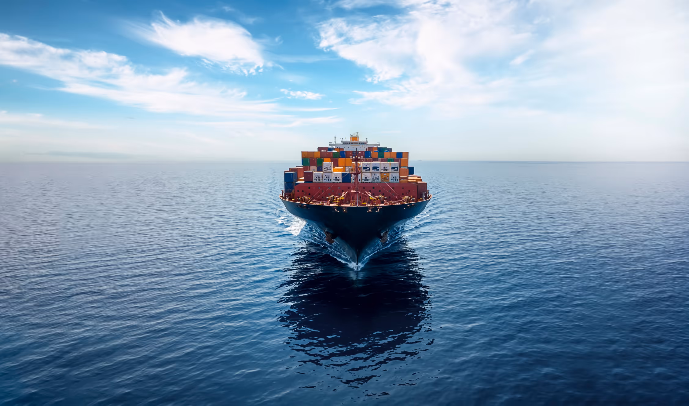 A container ship at sea