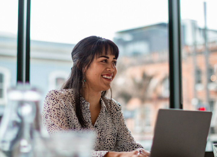 Lady working at laptop