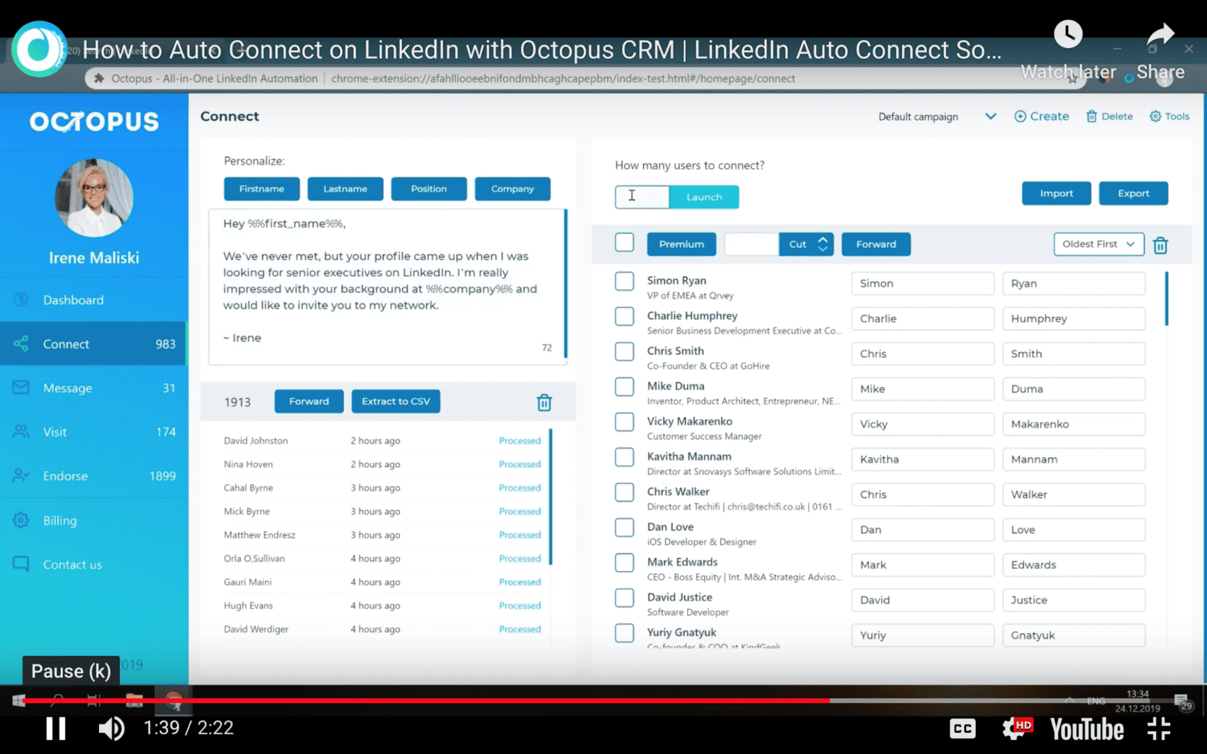 Run an in-mail drip campaign in Octopus CRM