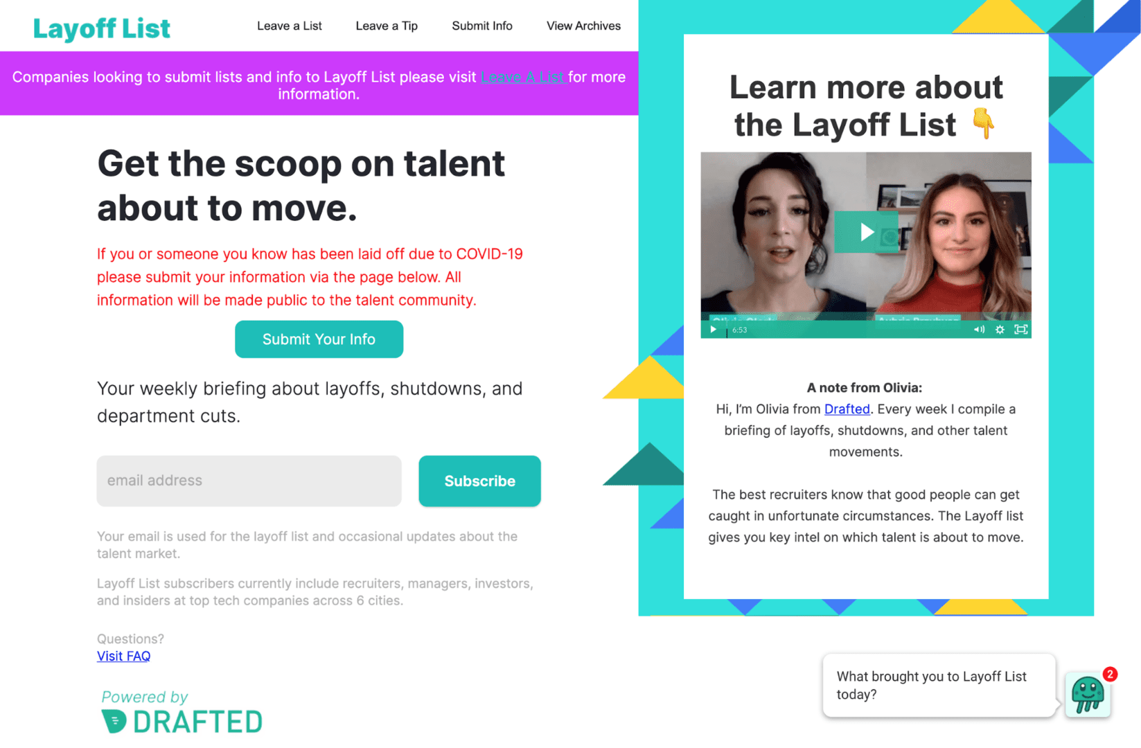 Newsletters that curate news about layoffs