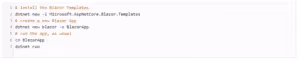 Command line to install Blazor templates