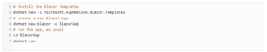 Command line to install Blazor templates