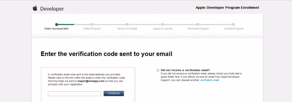 Continue -iOS developer program