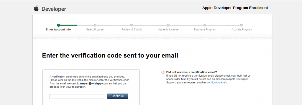 Continue -iOS developer program