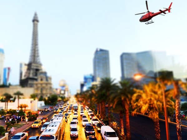 Helicopter Over Las Vegas Strip