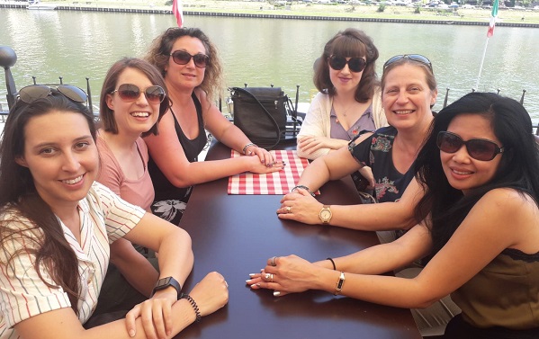 Mel Hammond group at restaurant