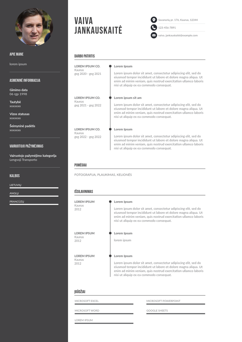 Socialinio darbuotojo CV parsisiuntimas