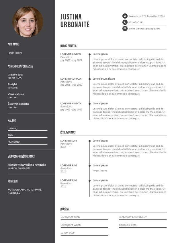Slaugos studentas CV