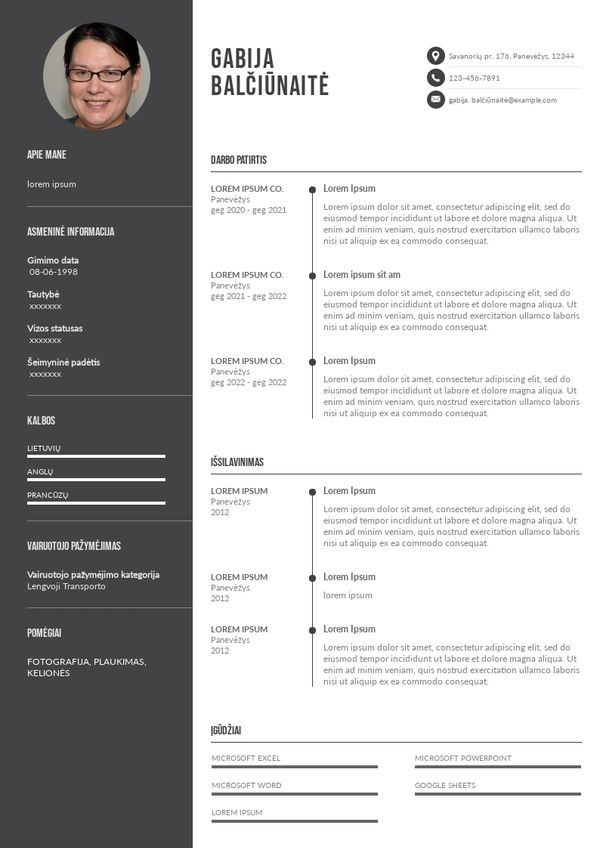 programuotojo CV