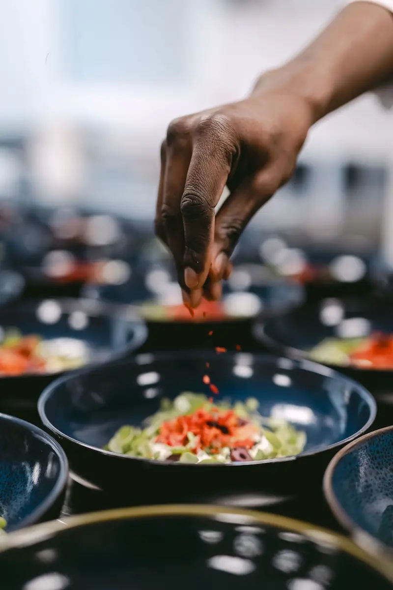 Belle assiette dressée par notre chef lors d'un événement privé