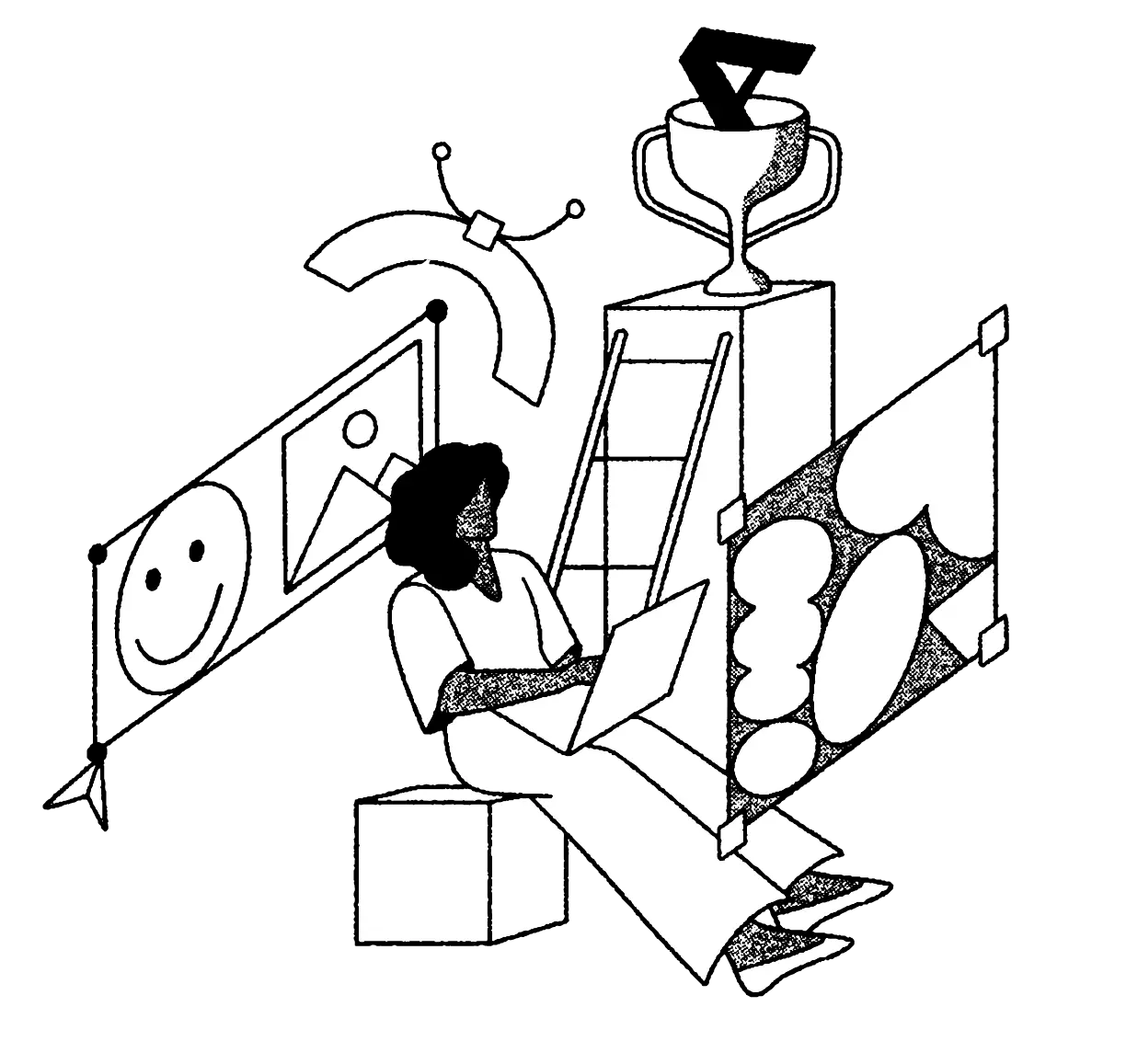 Illustration of person learning data-driven design