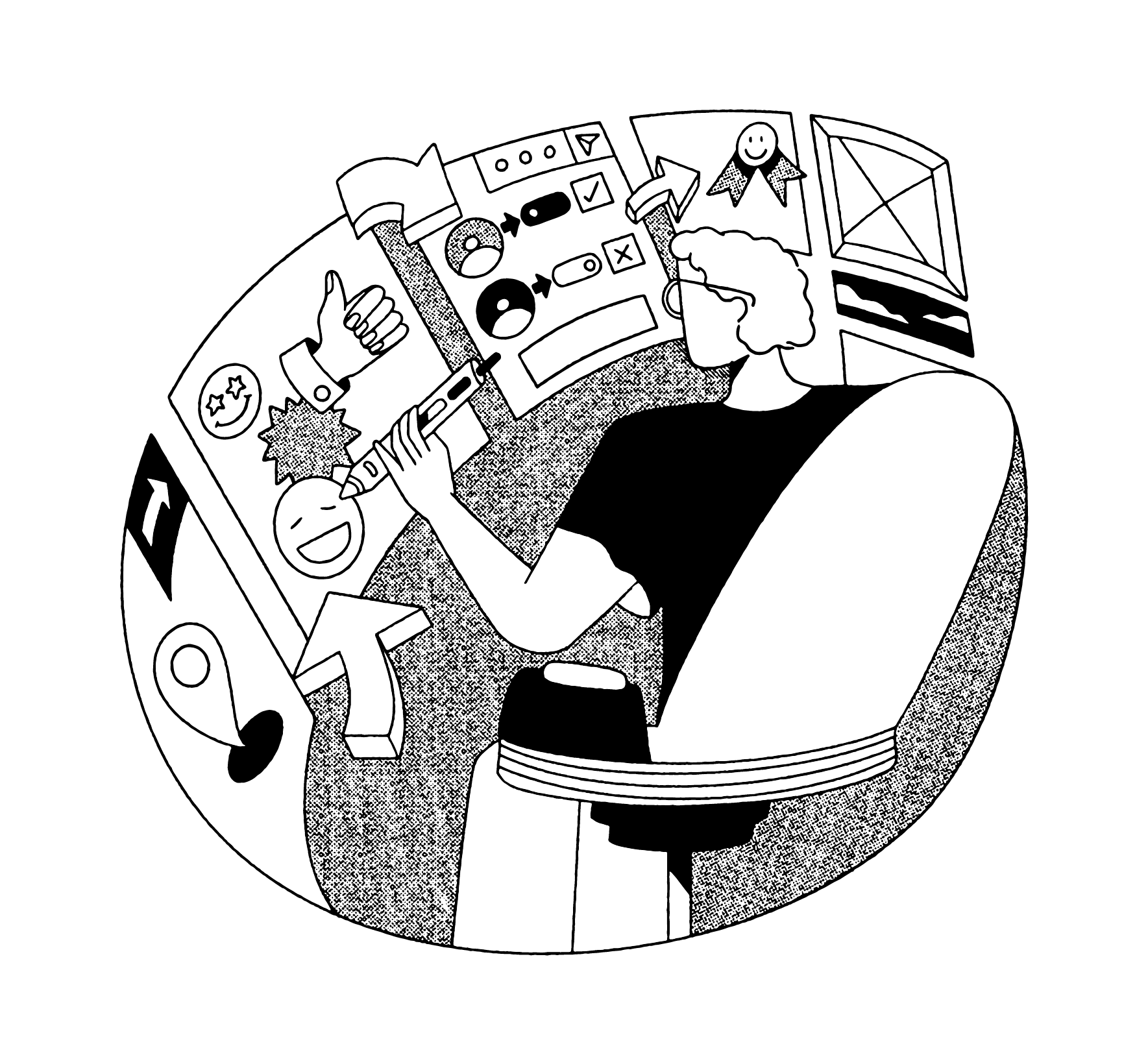 Illustration of UX elements