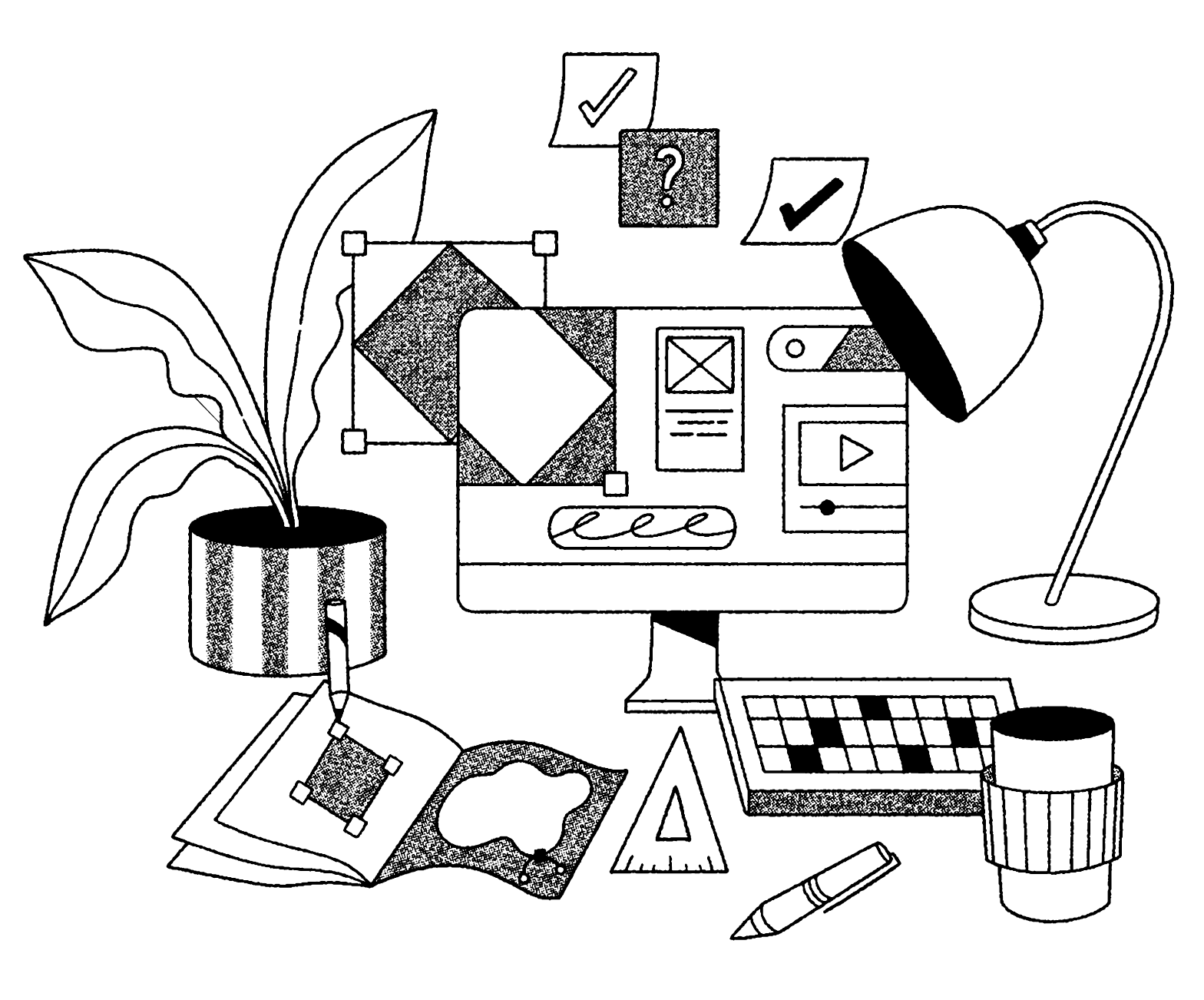 Illustration of person learning data-driven design