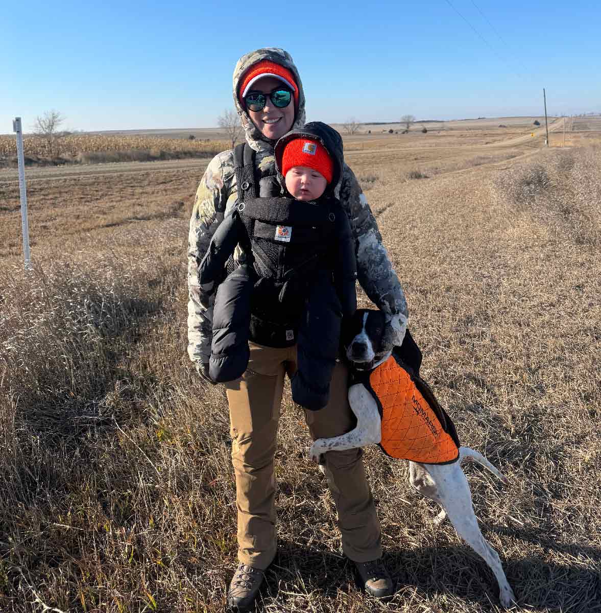 baby with mom on hunt