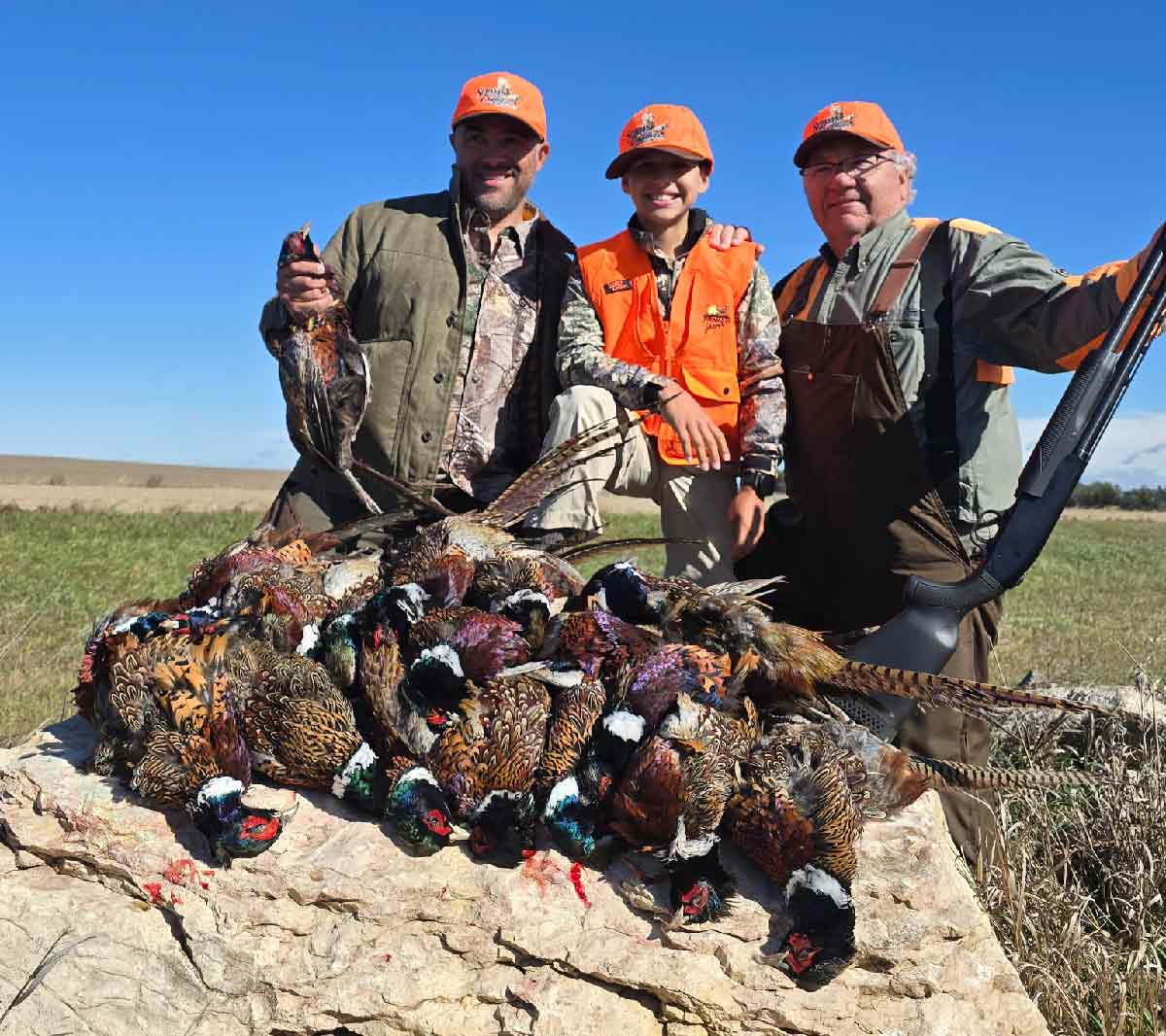 youth hunter with family