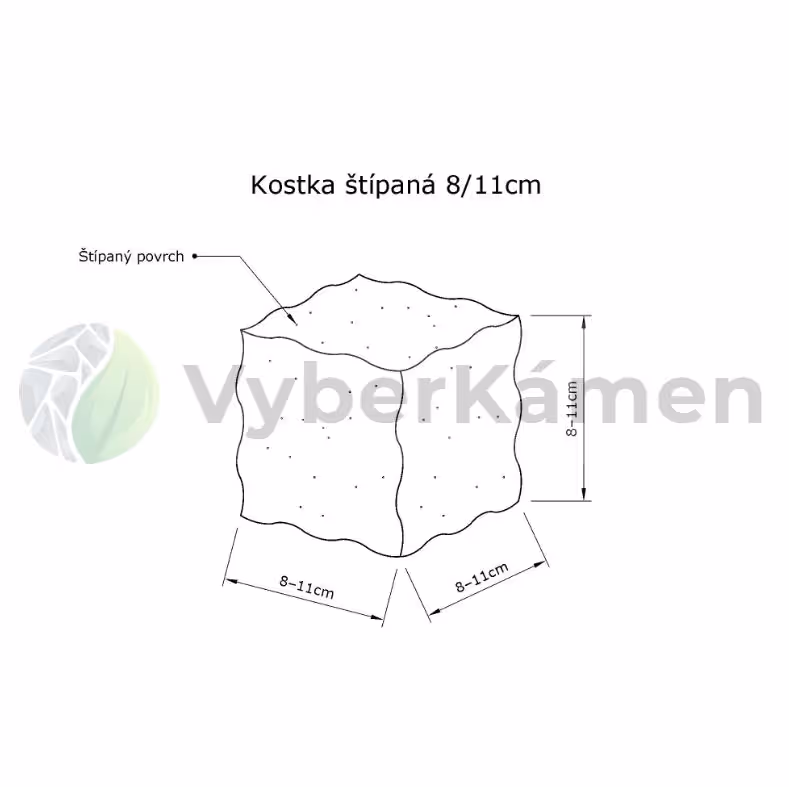 kostky z přírodního kamene (výkres) žula