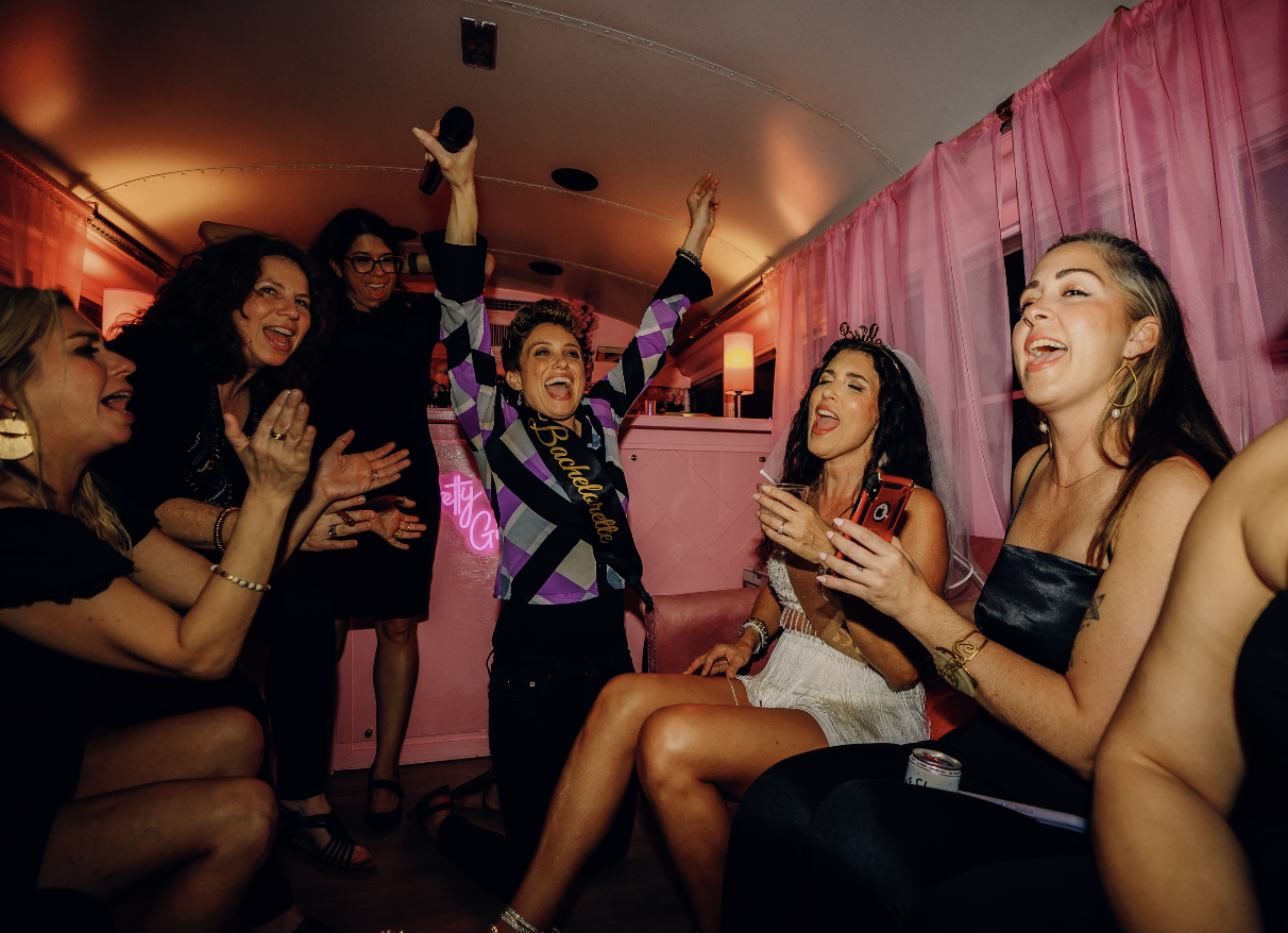 The Pink Bus That Became Part of the Party