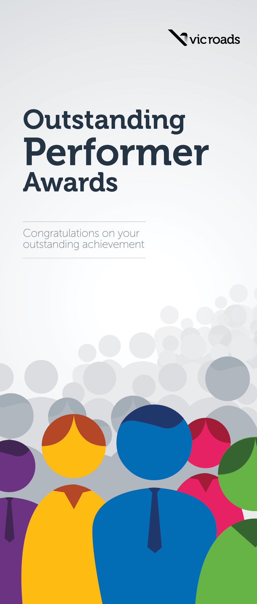 An Outstanding Performer Awards vertical banner displaying icons representing people from different ethnicities and sexes.