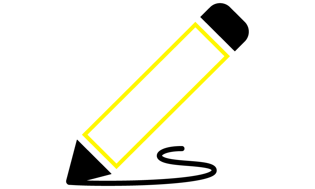 An icon of a pencil drawing a line which depicts the graphic design process