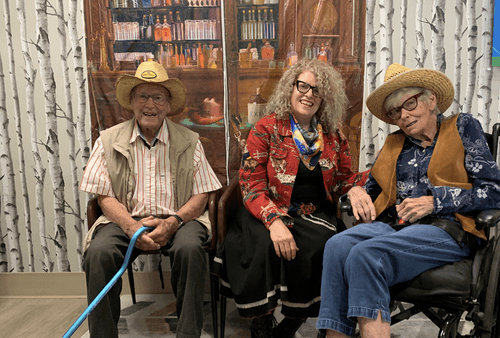 Tanis with her parents at the Club 36 Stampede Party
