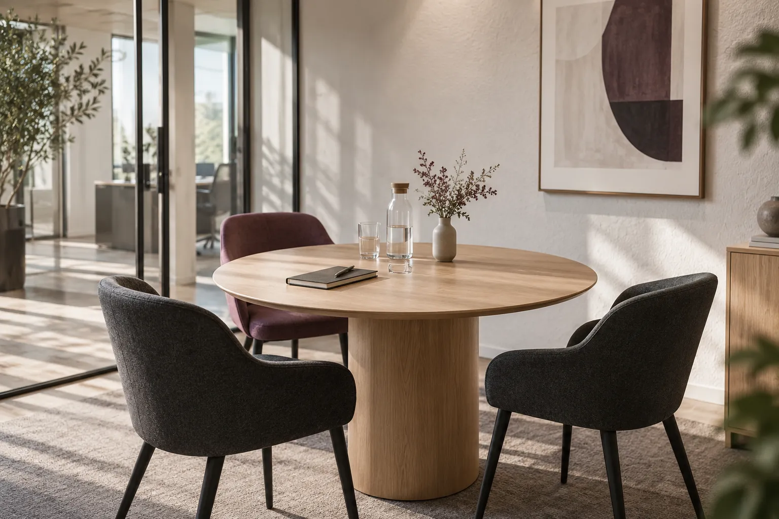 Image d’ambiance : espace d’échange professionnel lumineux, sans personnes.