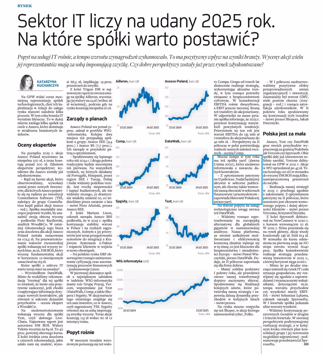publikacja Parkiet - sektor IT liczy na udany 2025 rok