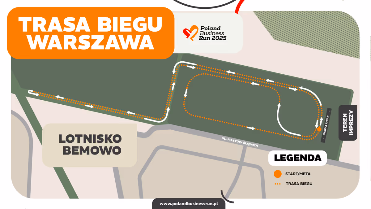 trasa biegu Poland Business Run w Warszawie