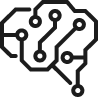 Brain and technology icon