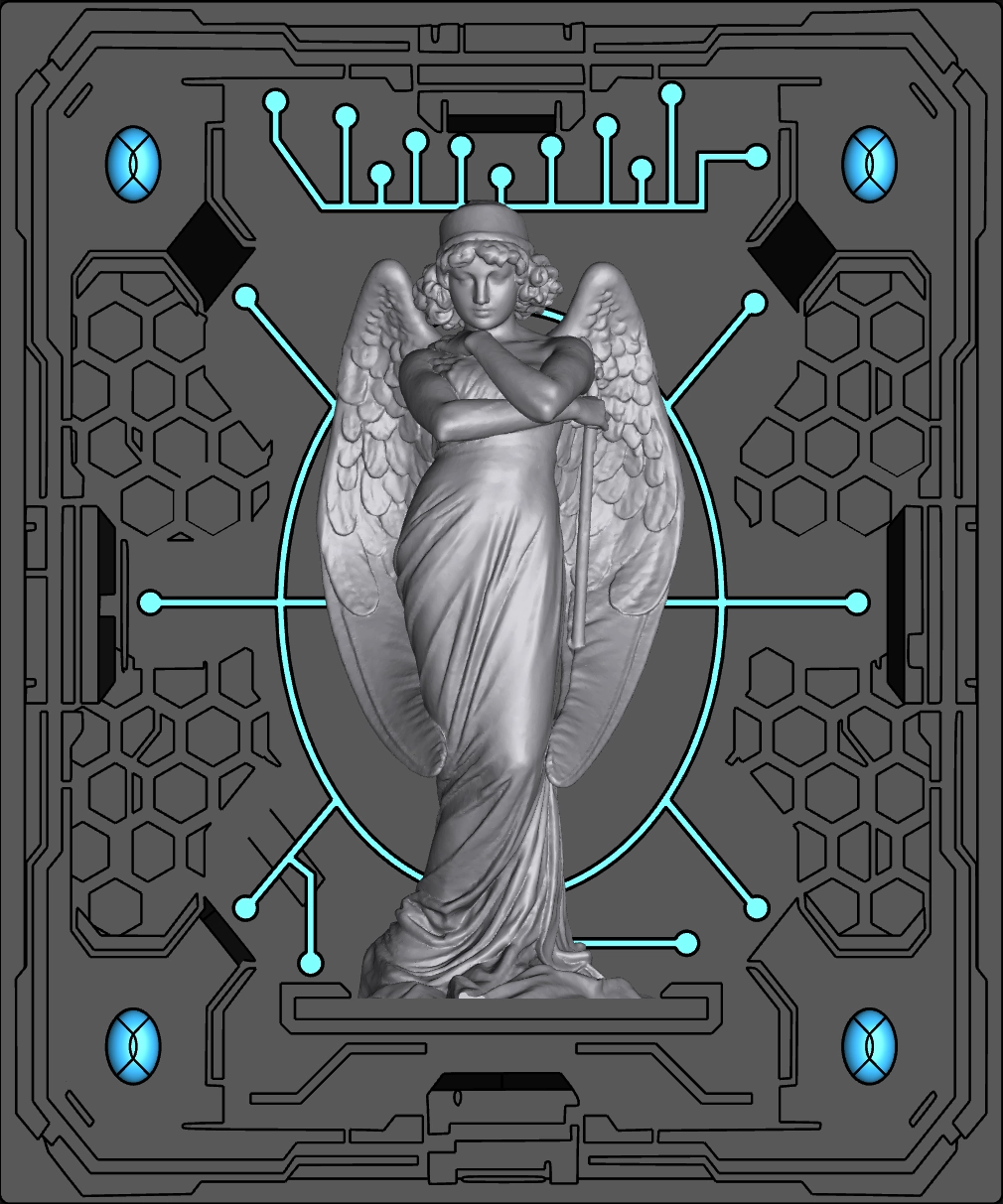 Genoa marble Angel statue preserved inside arkhorin's vaults