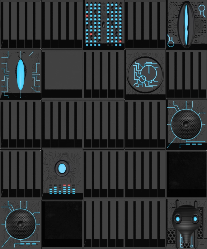 Tape Matrix: 3d printable futuristic modular cassette shelves