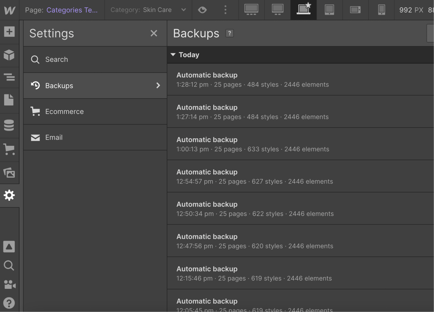Backups - Salon X Webflow Template