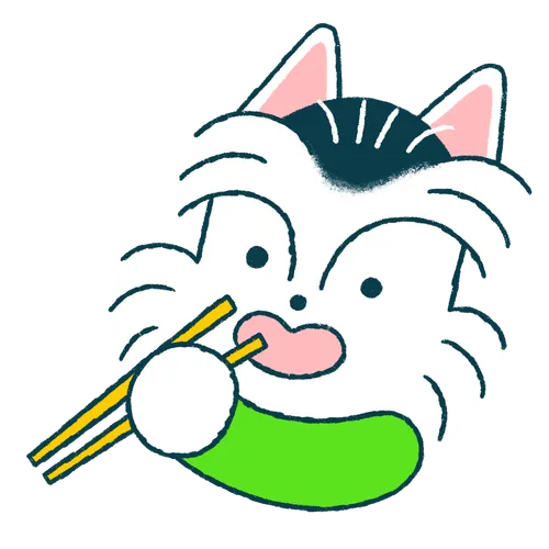 cute dog with chopsticks