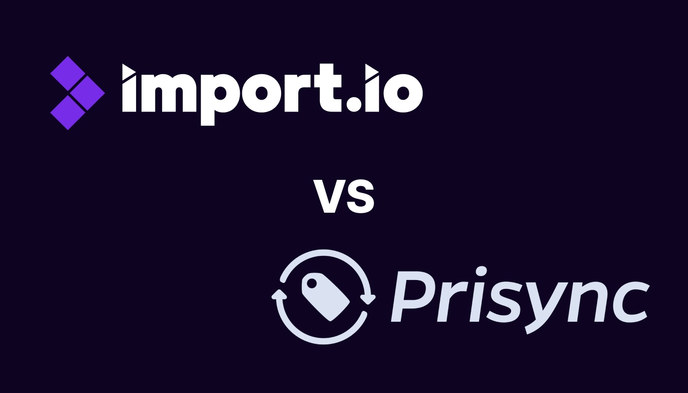 Comparison image showing import.io logo versus general web scraping tools with a globe icon.