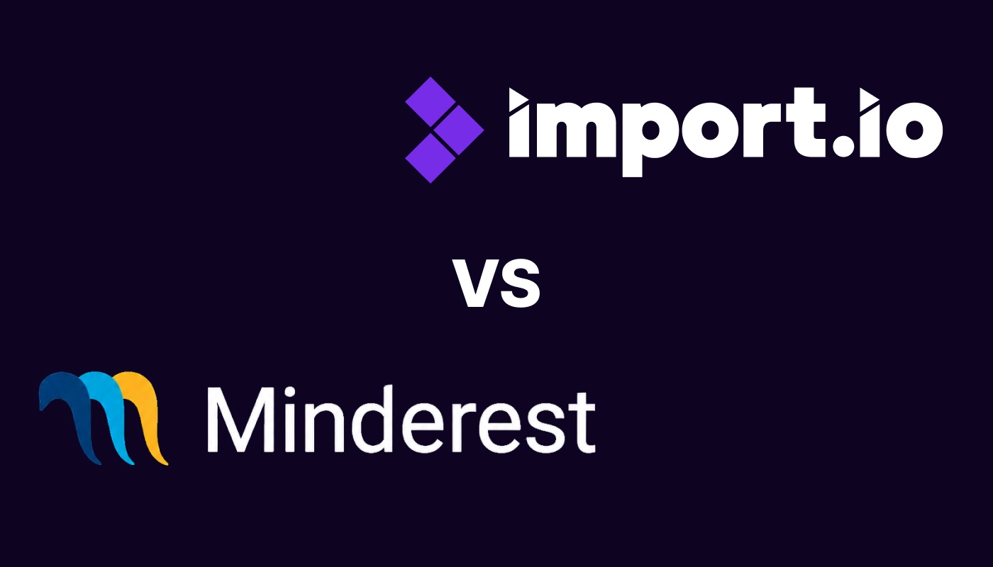 Comparison image showing import.io logo versus general web scraping tools with a globe icon.