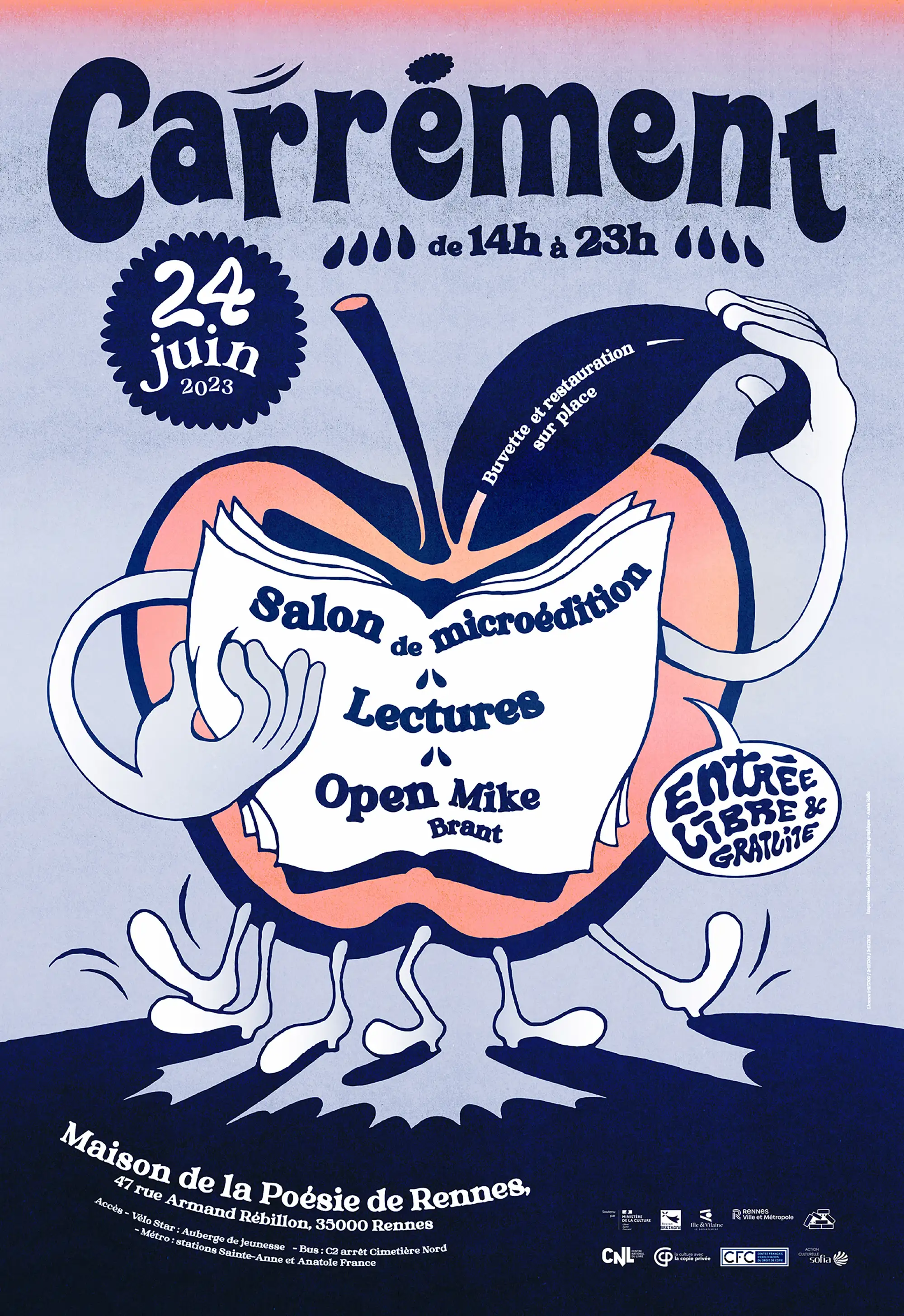 Micro-publishing fair, readings, performances.