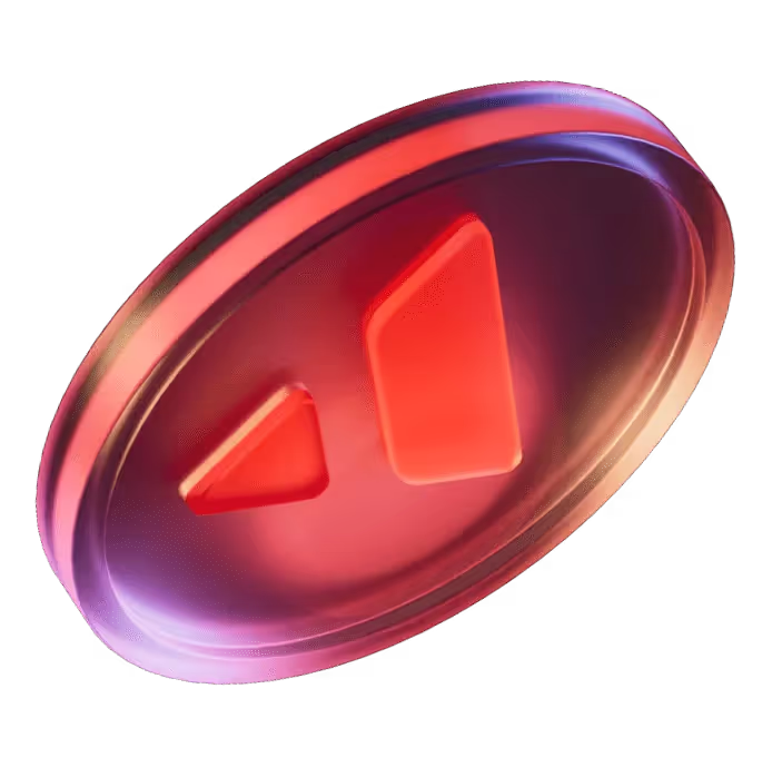 a red and purple object with a white background