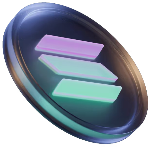 a purple and green icon with a blue circle around it