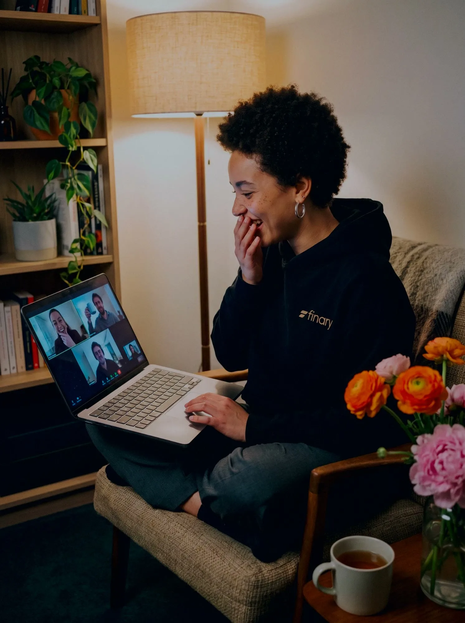 Une ambassadrice en appel vidéo avec l'équipe communauté