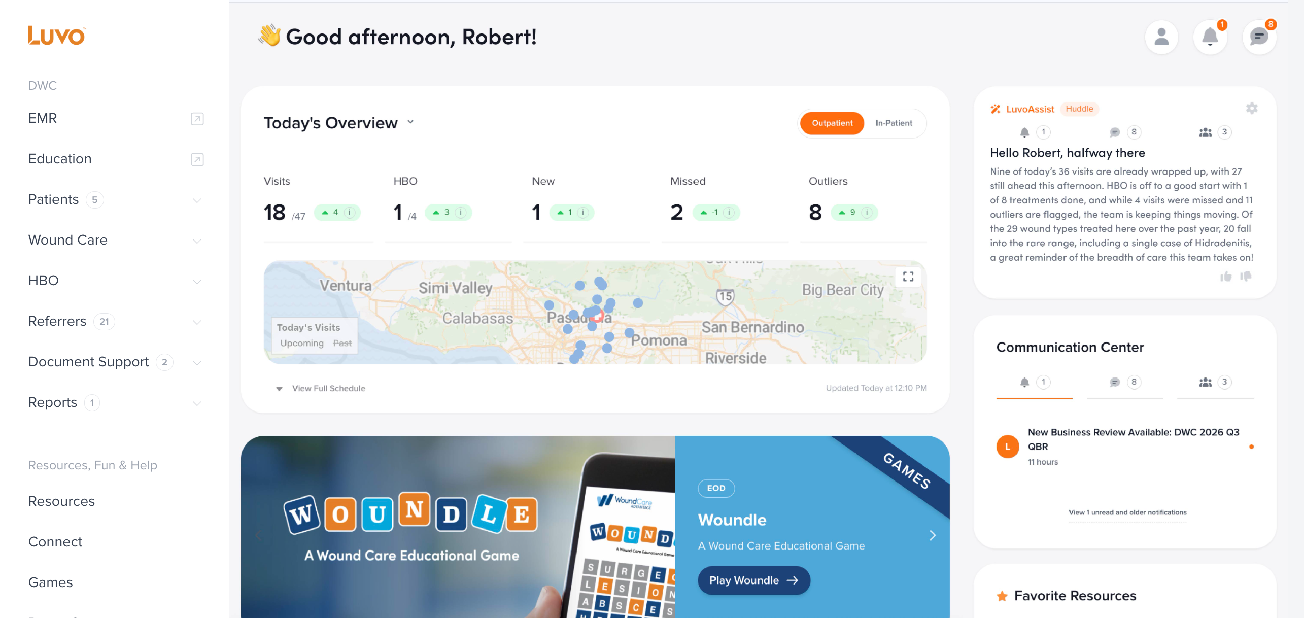 Luvo clinical home page