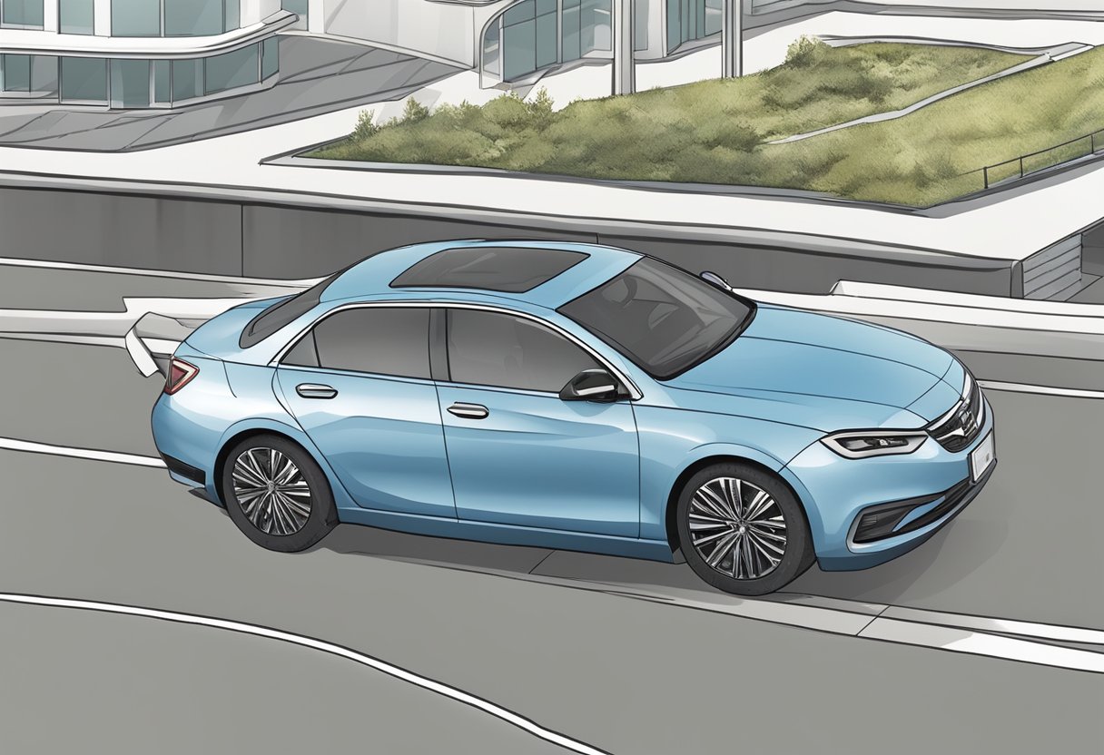 A satellite gps tracker is attached to a car, showing advanced tracking features in action